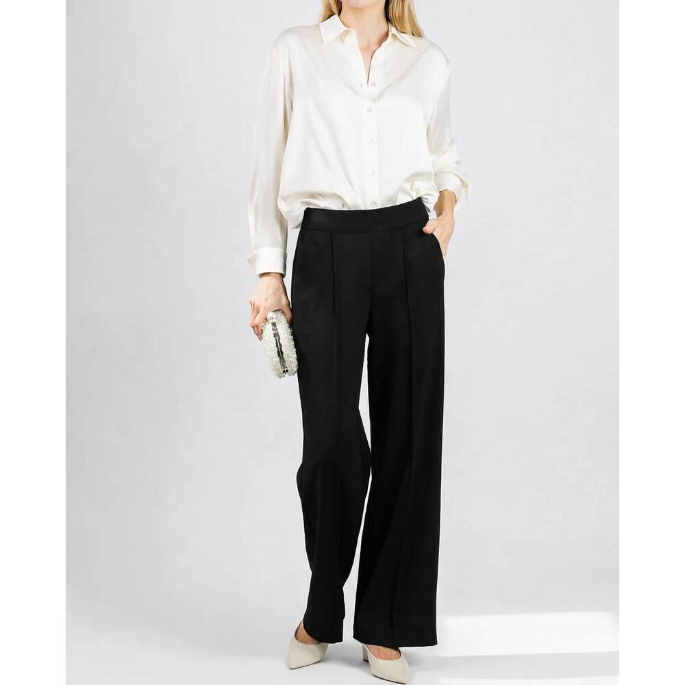 NEW OUI pull-on straight pants in black
